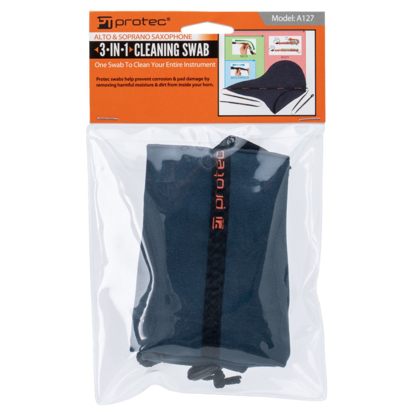 Protec 3 in 1 alto/soprano sax swab in packaging