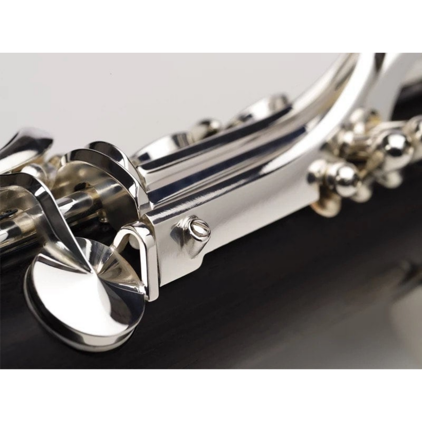 extreme closeup of adjustment screw on left hand Eb key