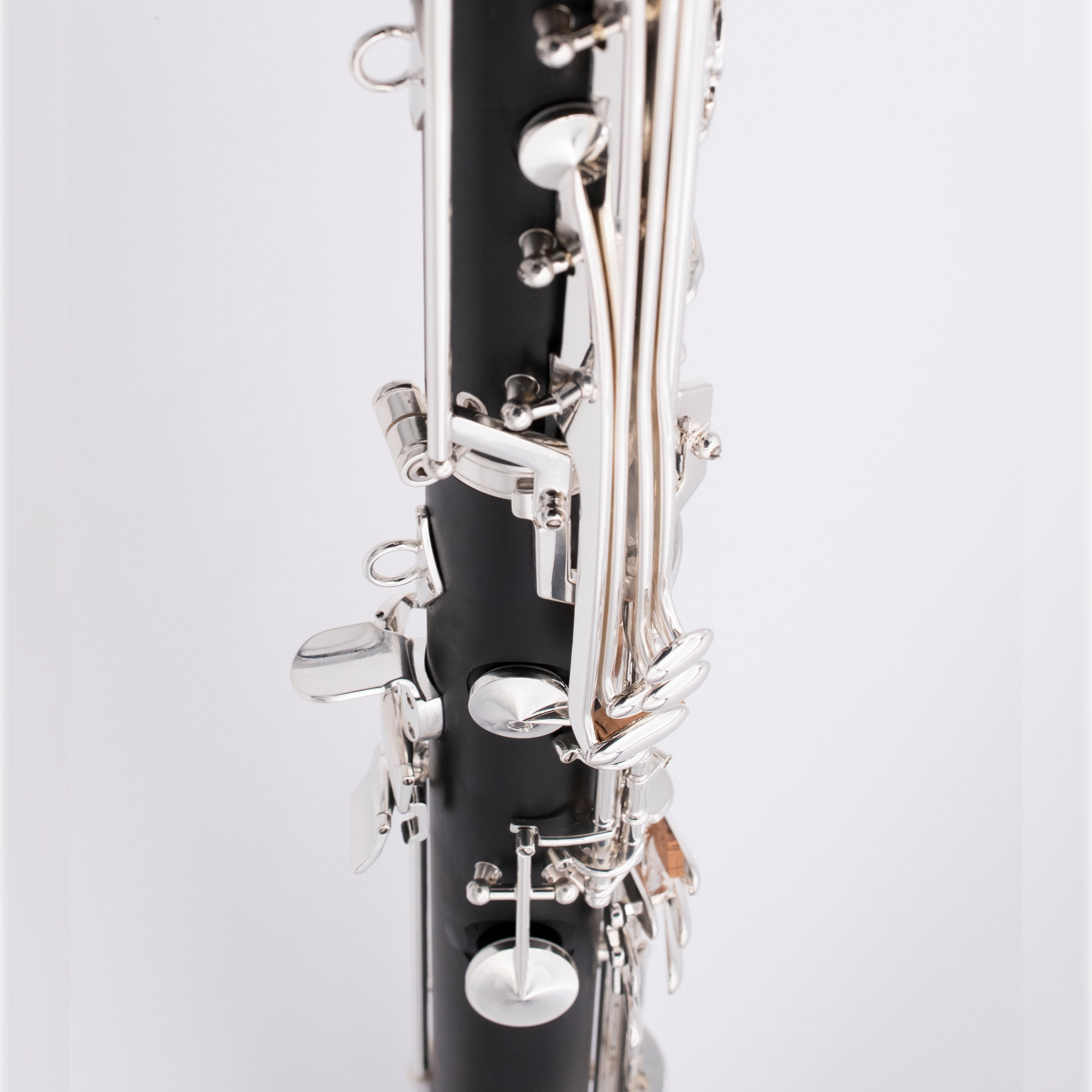 closeup of bridge mechanism and trill keys on right side