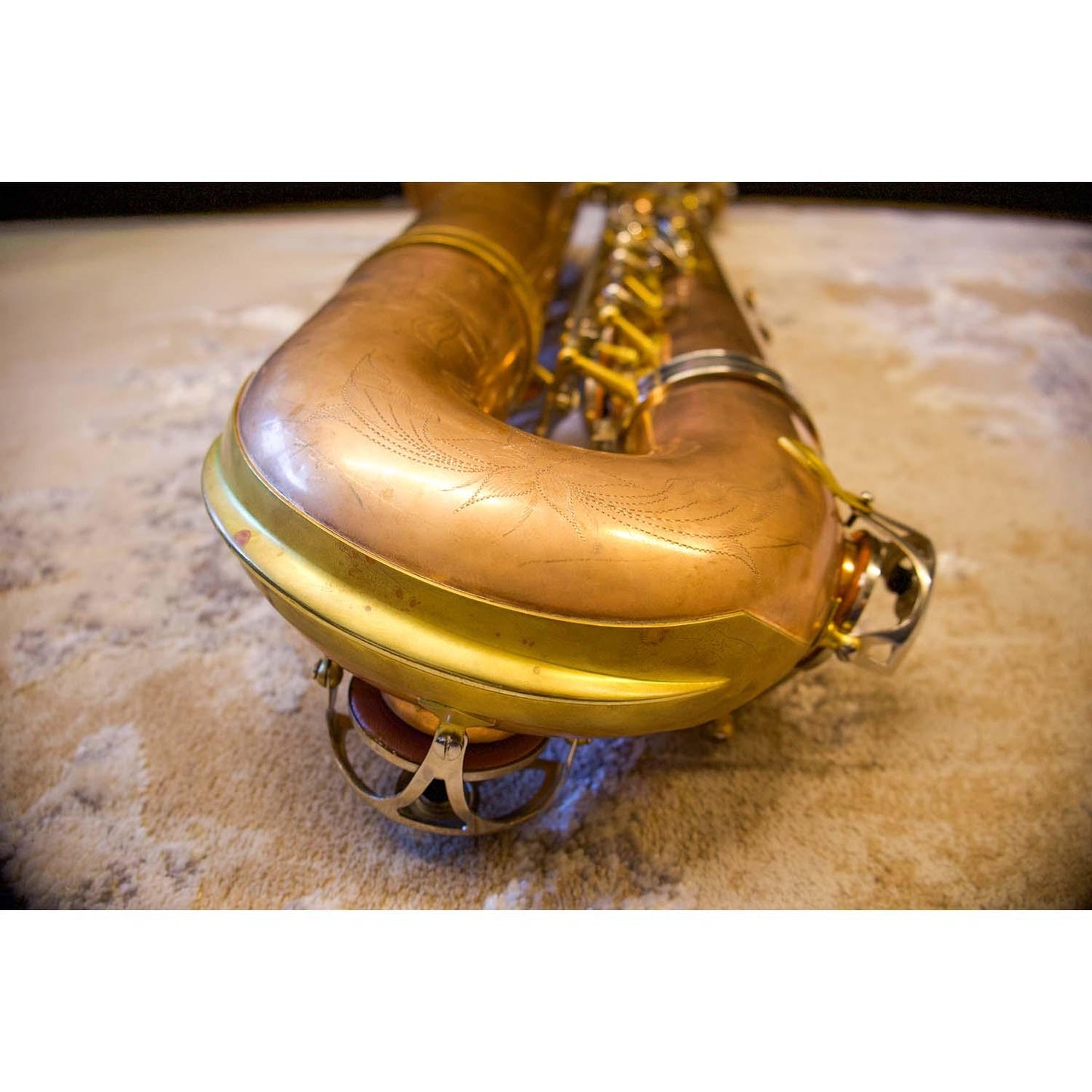 JL Woodwinds Baritone Saxophone Closeup of Bow