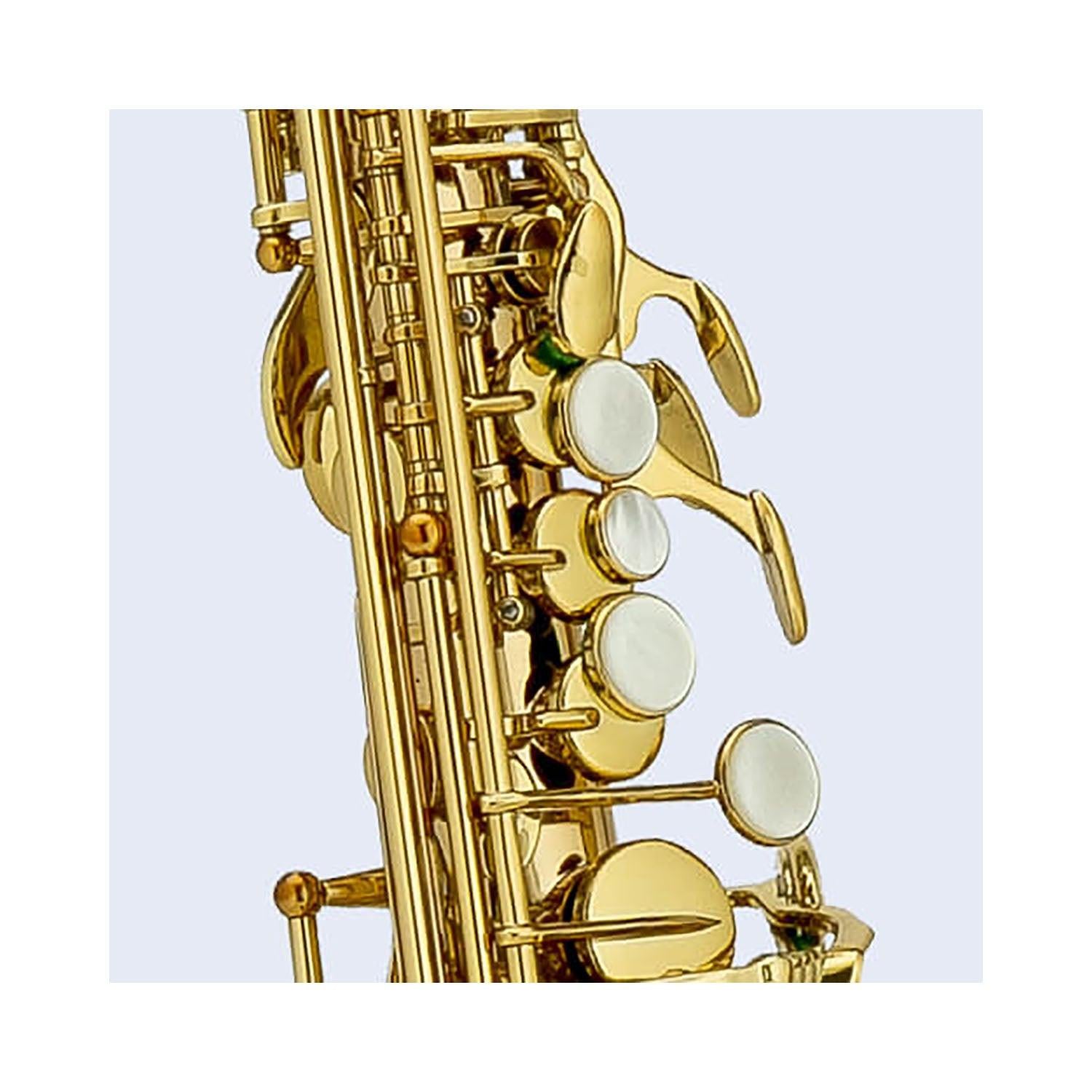 Chateau straight soprano saxophone css-80gl Left Hand Closeup