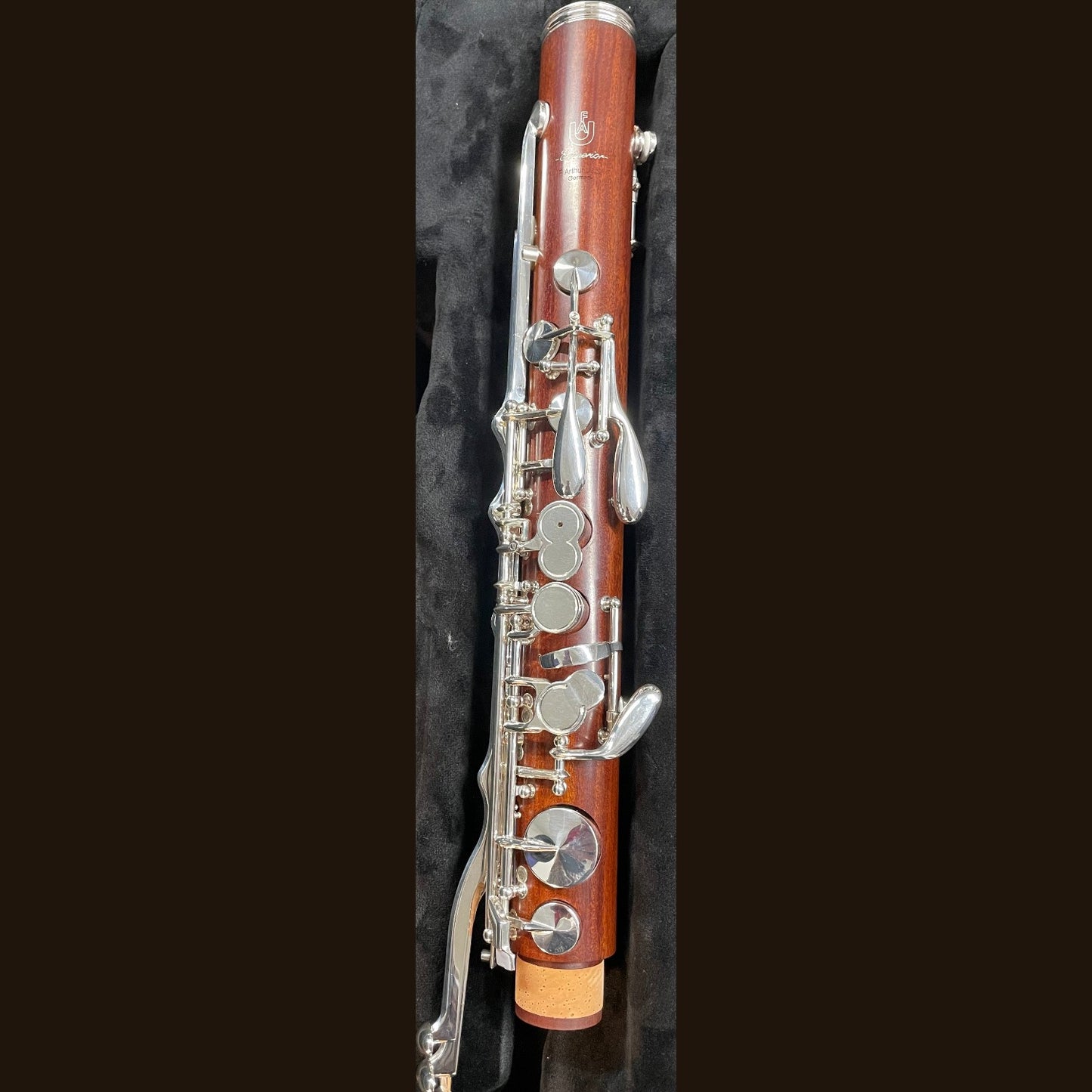 Full upper joint of Uebel Emperior bass clarinet in mopane, in case