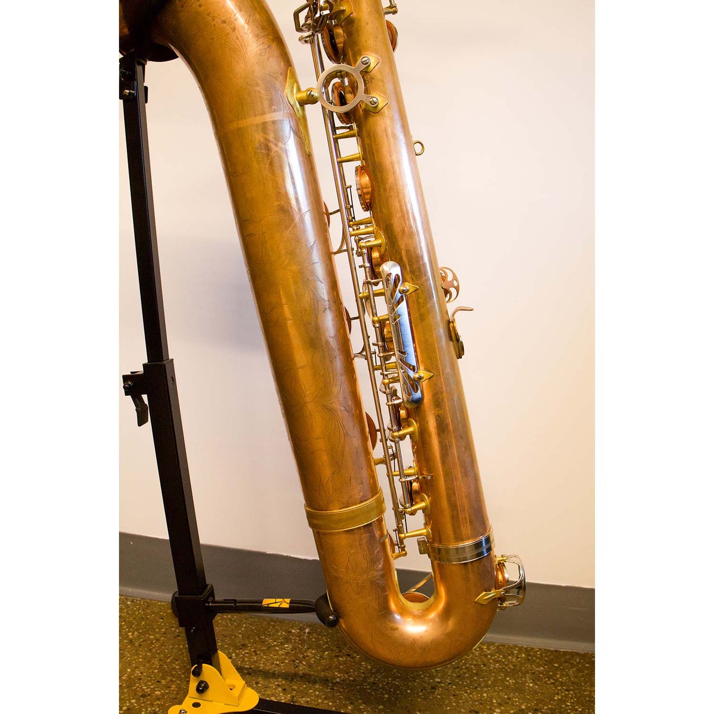 JL Woodwinds Baritone Saxophone Back View Bottom of Body Tube