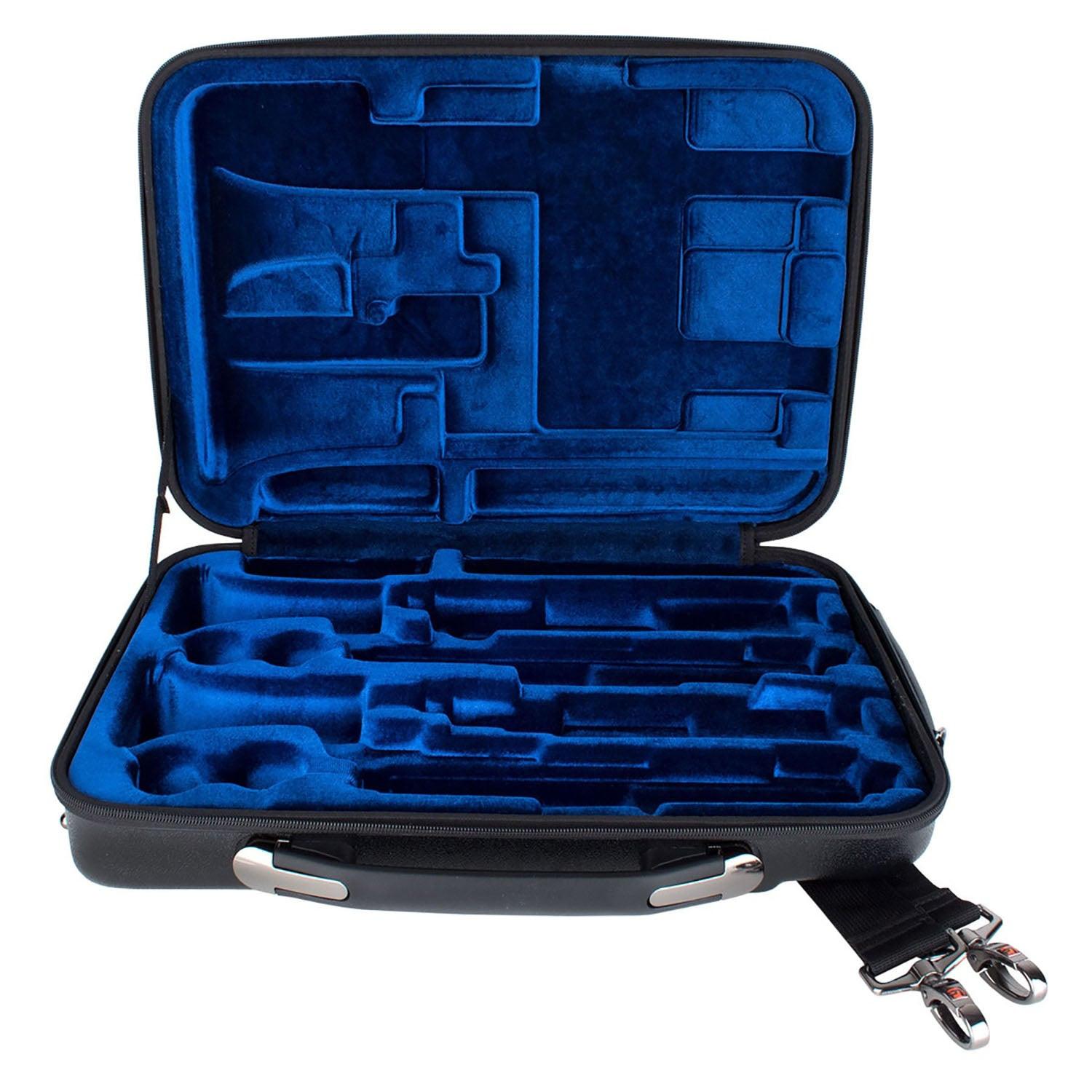 Protec double clarinet case microzip open case view