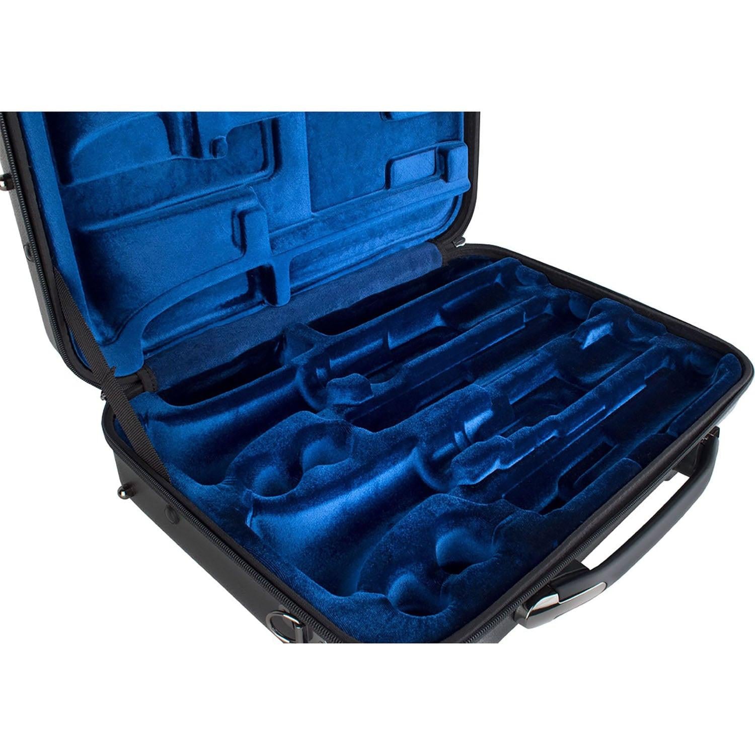 Protec double clarinet case microzip open case angled view
