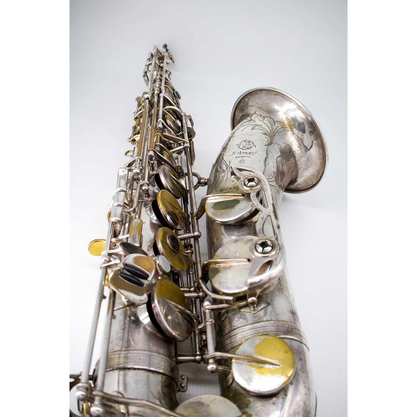 Selmer Mark VII Silver Plated Tenor Saxophone Pre-Owned Laid Down View