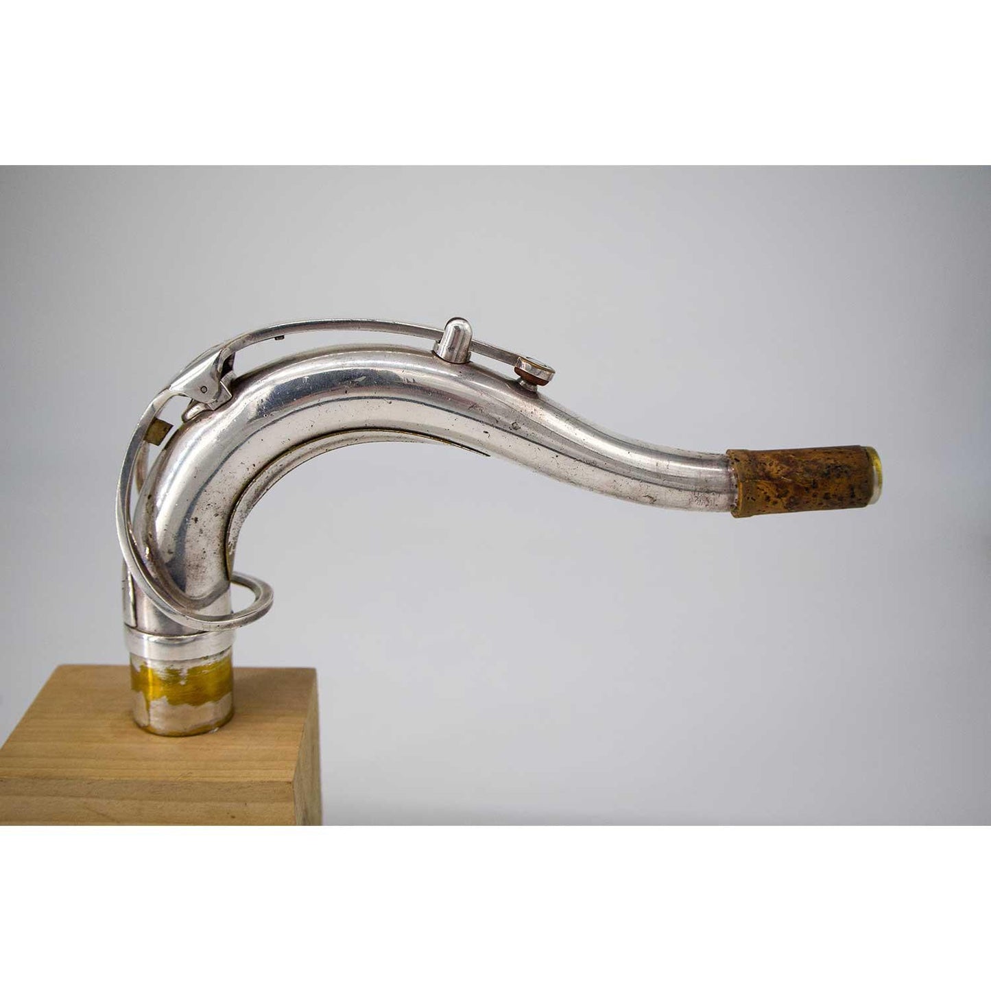 Selmer Mark VII Silver Plated Tenor Saxophone Pre-Owned Side View of Neck