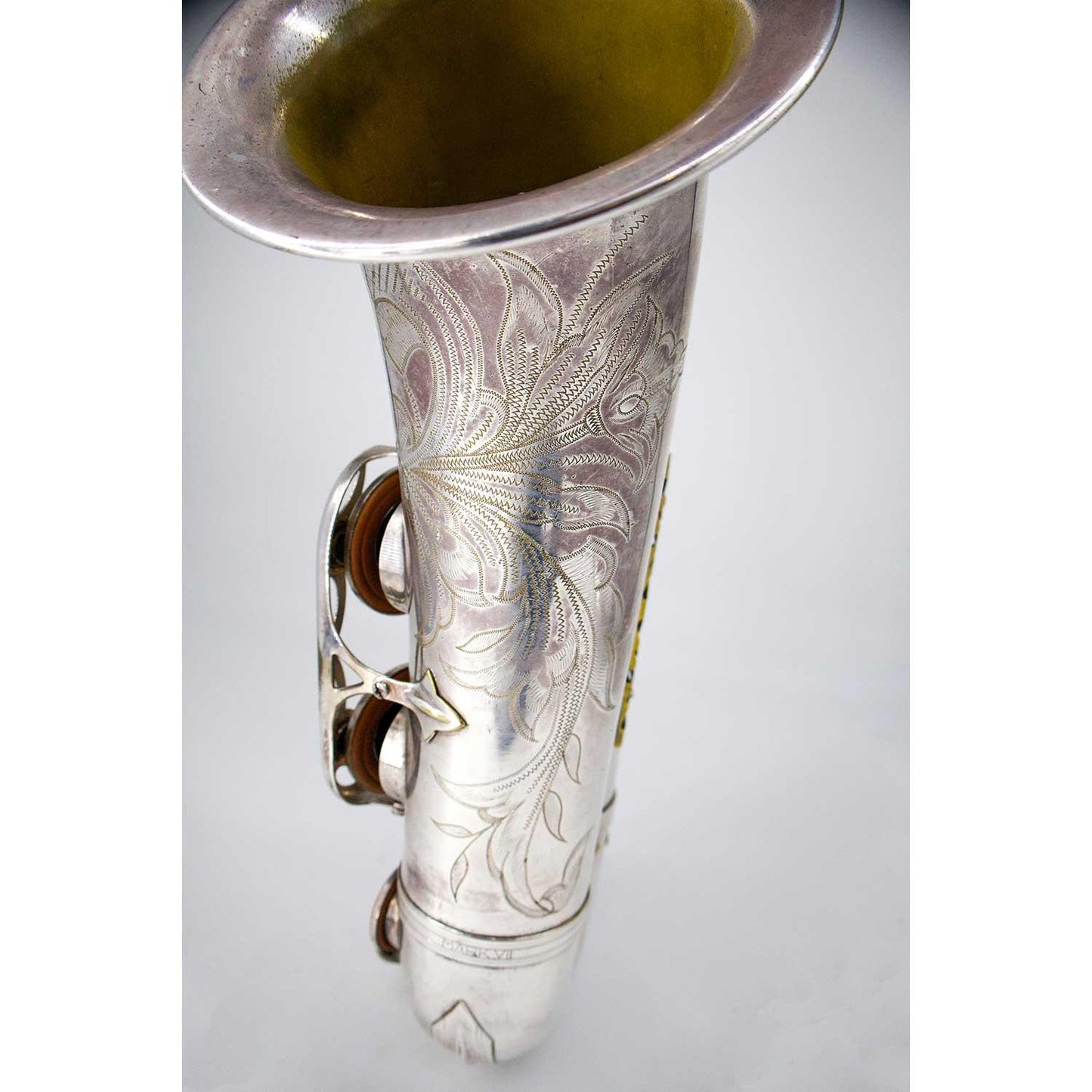 Selmer Mark VII Silver Plated Tenor Saxophone Pre-Owned Bell Engraving