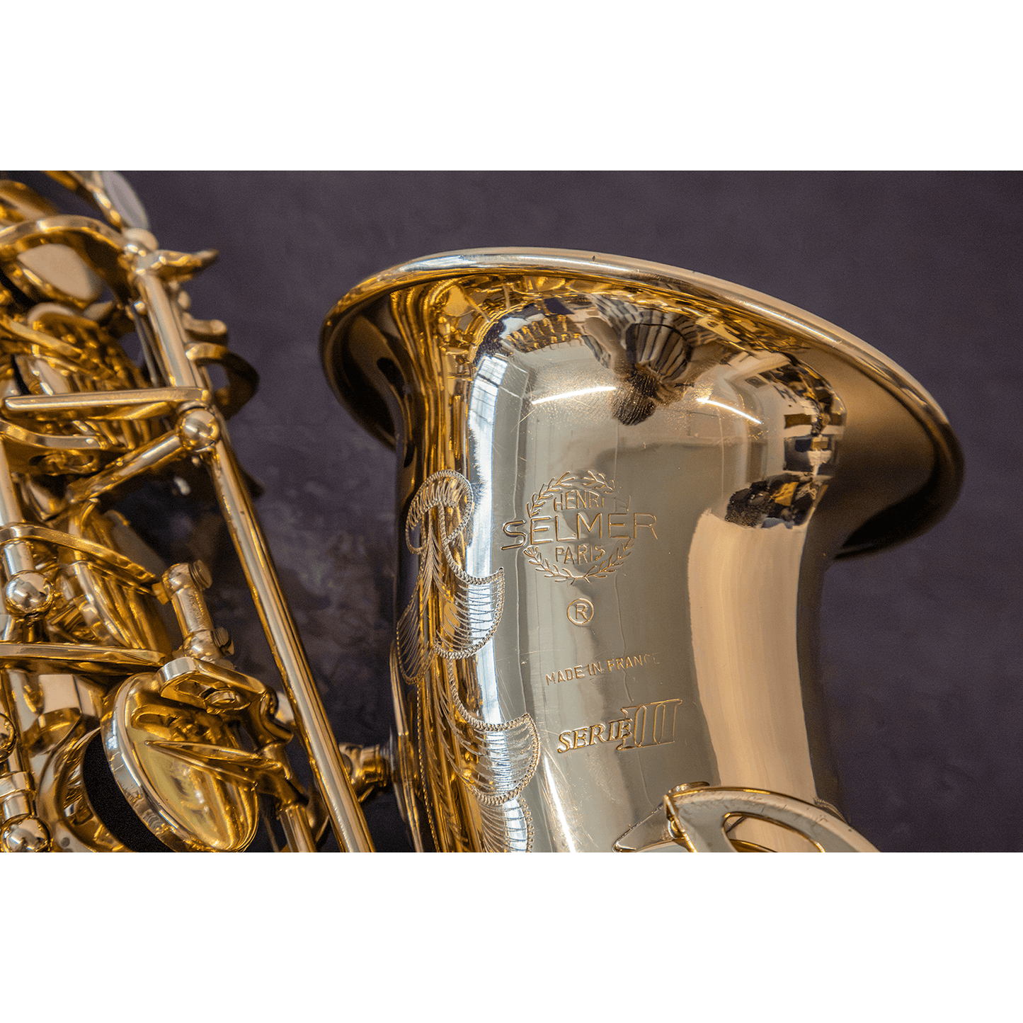 Selmer Series II Alto Bell Logo Close Up