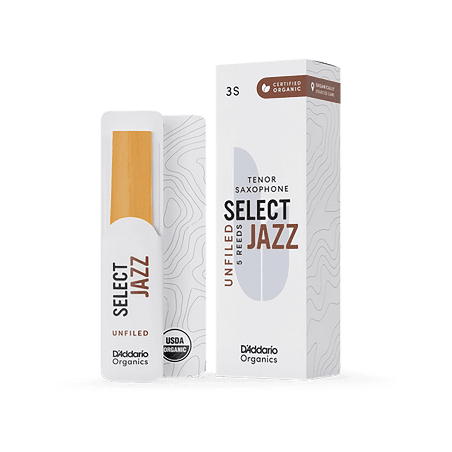 D'Addario Select Jazz Unfiled Tenor Saxophone Reeds
