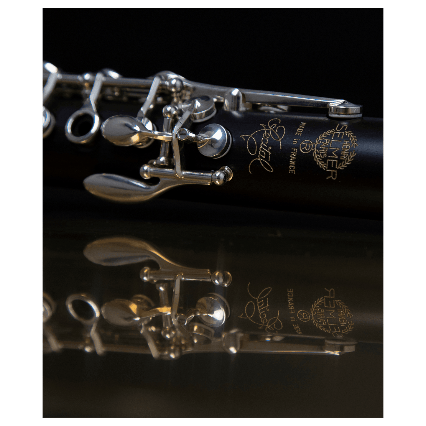 Selmer Paris Recital Bb Clarinet - upper joint logo close up