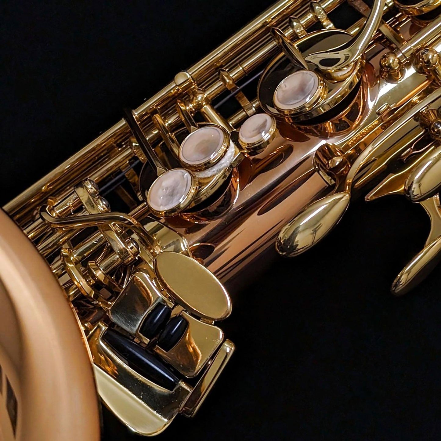 Yanagisawa TWO2 Tenor Sax Mother-of-Pearl Keys Closeup
