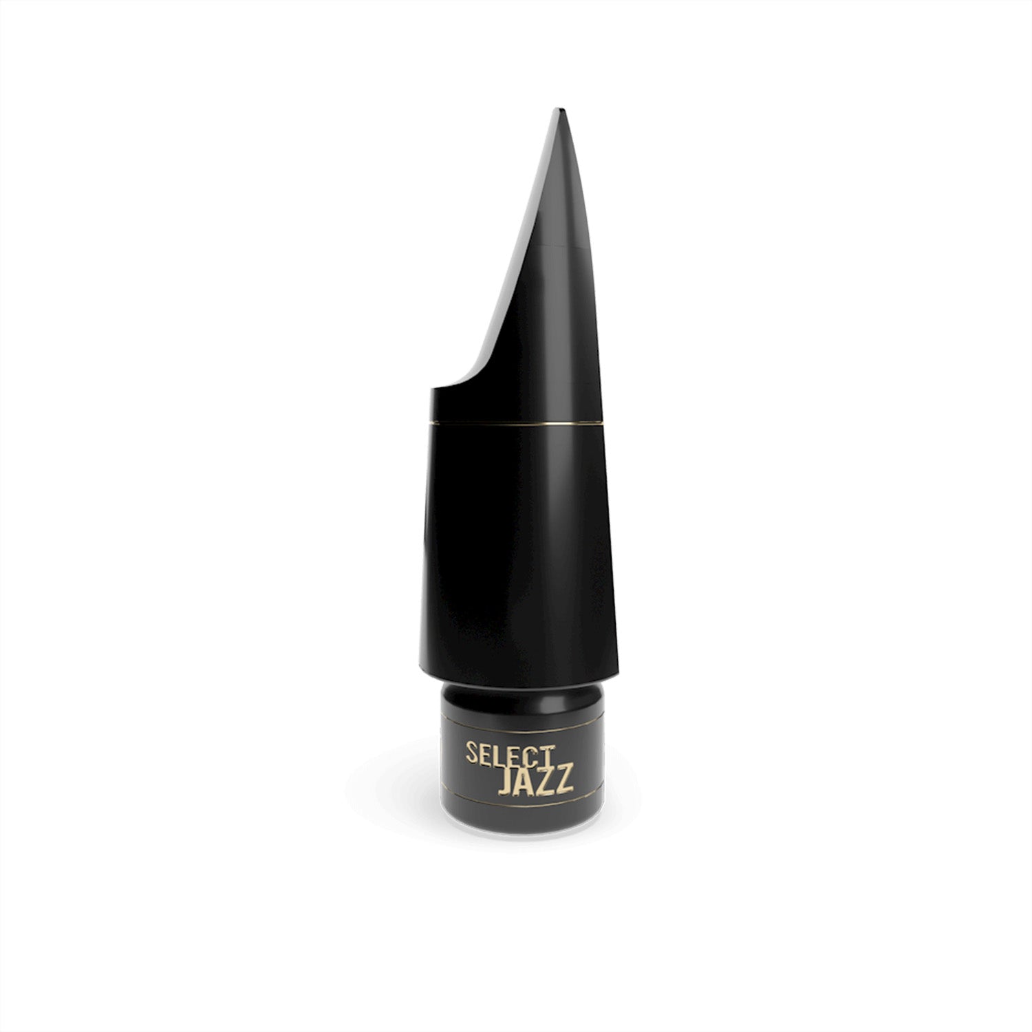 Side profile photo of D'addario Select Jazz Tenor Sax mouthpiece on a white background