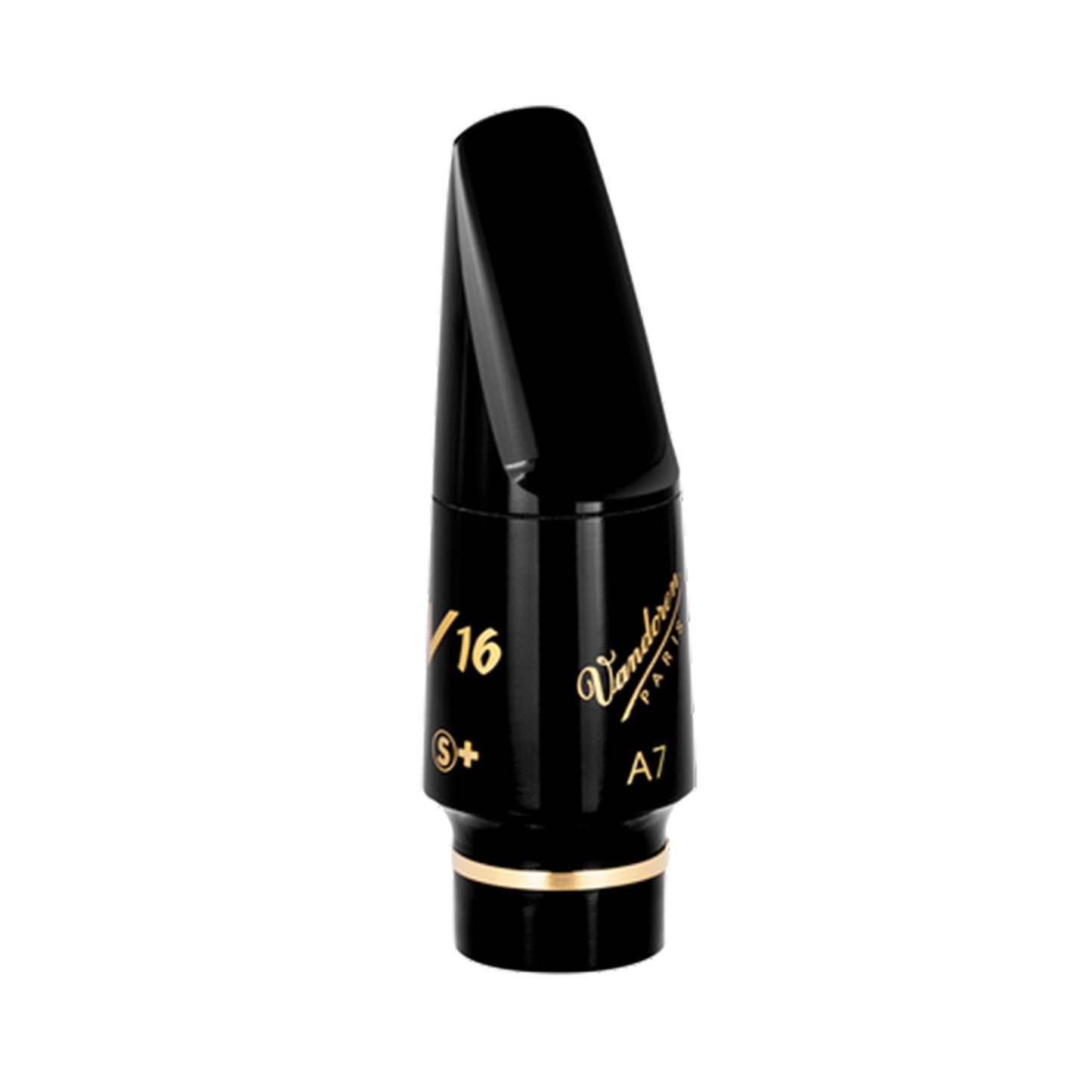 Vandoren V16 alto saxophone mouthpiece on a white background